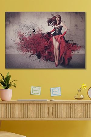 Kırmızı Saçlı Kadın Kanvas Duvar Tablo 3322509