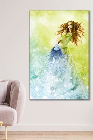 Maskesini Çıkarmış Kadın Kanvas Duvar Tablo 3322686