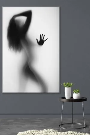Kadın Sülieti Gölgesi Duvar Kanvas Tablo 3322158