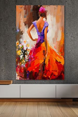 Elinde Keman Olan Kız Kanvas Duvar Tablo 3322194