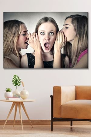 Fısıldayan Kadınlar Kanvas Duvar Tablo 3322191