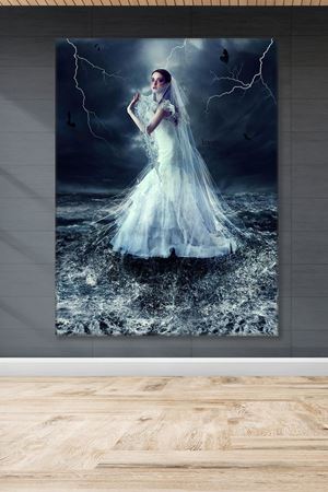 Gelinlikli Kız  Duvar Kanvas Tablo 3322132