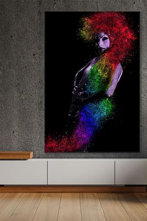 Gökkuşağı Saçlı Kadın Kanvas Duvar Tablo 3322226