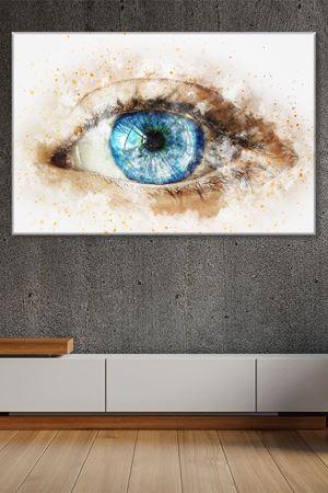 Fırça Darbeli Mavi Göz Duvar Kanvas Tablo 3322014