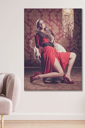 Elinde Sigara Olan Kadın Kanvas Duvar Tablo 3322449