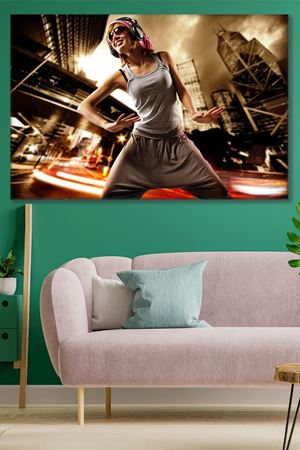 HipHopçu Kız Kanvas Duvar Tablo 3322697