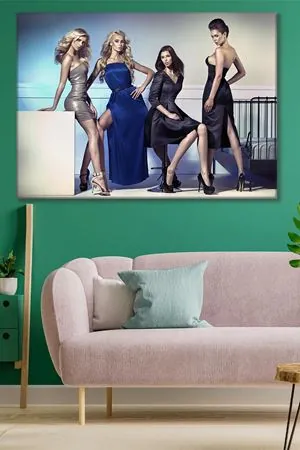 Gece Elbiseli Dört Kadın Kanvas Duvar Tablo 3322588