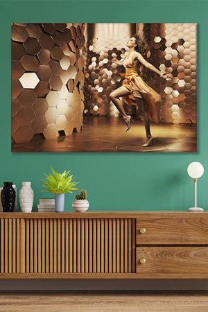 Ellerini Açmış Kadın Kanvas Duvar Tablo 3322428