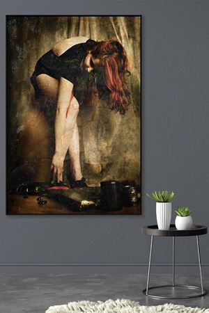 Ayakkabı Giyen Kız Kanvas Duvar Tablo 3322207