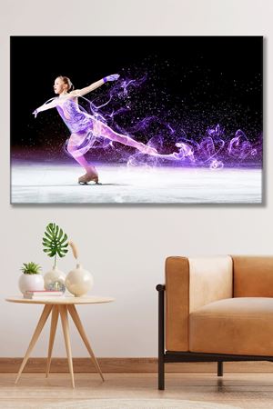 Buzda Ayaklarını Açan Patenci Kanvas Duvar Tablo 3322410