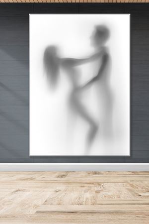 Bir Kadın Bir Erkek Silüeti Duvar Kanvas Tablo 3322121