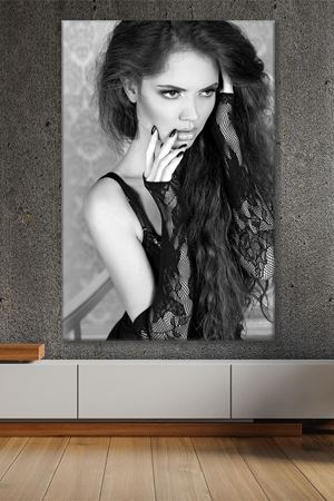 Dantel Eldivenli Kadın Kanvas Duvar Tablo 3322229