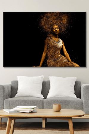 Bronz Efektli Arap Kızı Duvar Kanvas Tablo 3322147