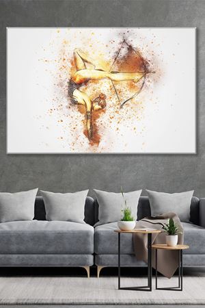 Ayağıyla Ok Atan Kız Duvar Kanvas Tablo 3322081