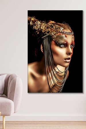 Boynuzlu Savaşçı Kadın Kanvas Duvar Tablo 3322774