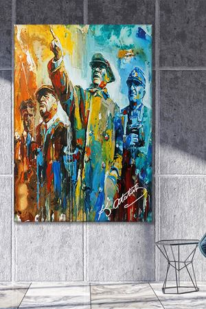 Atatürk Harp Akademileri Tatbikatları'nda Yağlı Boya Efektli Kanvas Duvar Tablo 221467