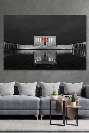 Ankara Anıtkabir Gece Görüntüsü Kanvas Duvar Tablo 221564