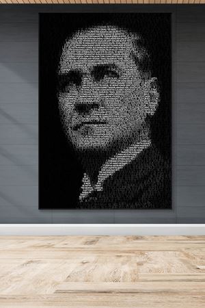 Atatürk'ün Portresi ve Gençlüğe Hitabesi Kanvas Duvar Tablo 221571