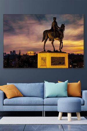 Atlı Atatürk Anıtı, Etnografya Müzesi Kanvas Duvar Tablo 221565