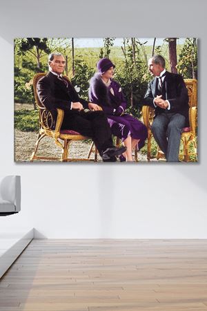 Afet İnan ve Atatürk Kanvas Duvar Tablo 221508