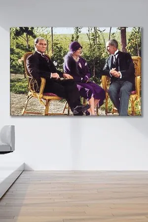 Afet İnan ve Atatürk Kanvas Duvar Tablo 221508