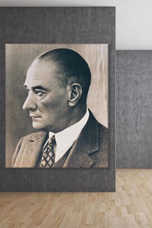 Florya Deniz Köşkü Kütüphanesi'nde Atatürk Kanvas Duvar Tablo 221545