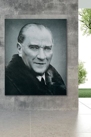 Mavi Gözlü Dev Atatürk Kanvas Duvar Tablo 221539