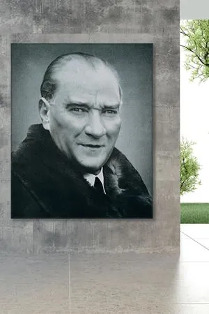 Mavi Gözlü Dev Atatürk Kanvas Duvar Tablo 221539