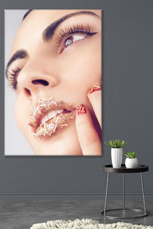 Anahtar Figürlü Dudak Kanvas Duvar Tablo 3322538