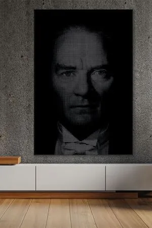 Nokta Çalışması Atatürk Portresi Kanvas Duvar Tablo 221570