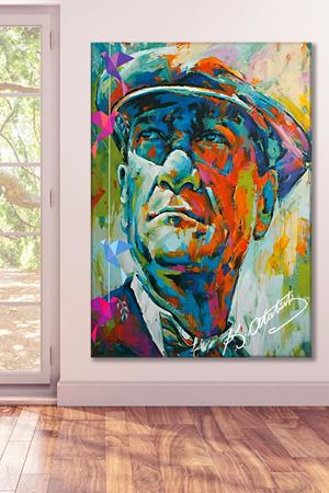 Şapkalı Uzaklara Bakan Atatürk Resmi Yağlı Boya Efektli Kanvas Duvar Tablo 221462