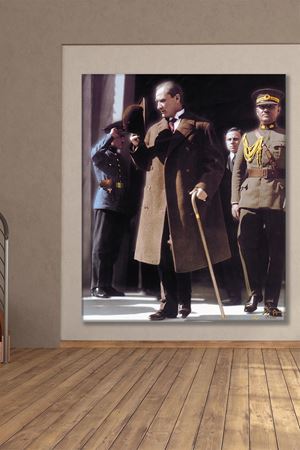 Mustafa Kemal Atatürk CHP Kongresinden Çıkışta Kanvas Duvar Tablo 221491