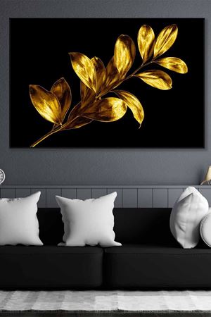 Altın Renkli Yapraklar Art Kanvas Tablo 2221843