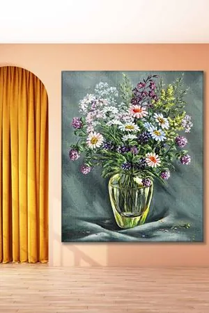 Renkli Papatlar Art Kanvas Tablo 2221896