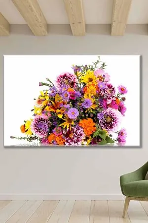 Çiçeklerin Renkle Dansı Art Kanvas Tablo 2221878