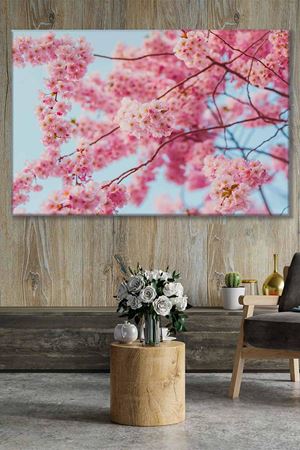 Dallarda Pembe Erguvan Çiçekleri Art Kanvas Tablo 2221790