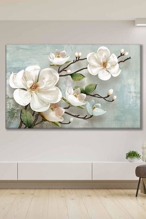 Orkideler Sulu Boya Efektli  Art Kanvas Tablo 2221807