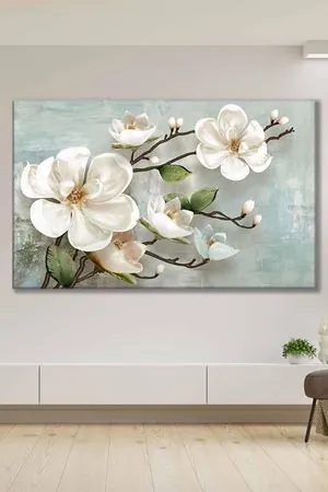 Orkideler Sulu Boya Efektli  Art Kanvas Tablo 2221807