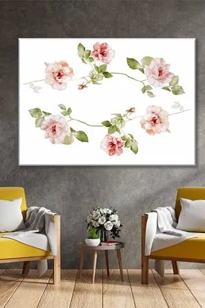 Pembe Güllerin Birleşimi Art Kanvas Tablo 2221884