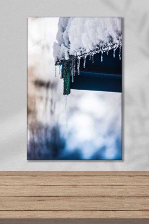Çatıdan Akan Buzlar Art Kanvas Tablo 2221948
