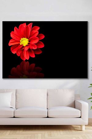 Kırmızı Sarı Tomurcuklu Çiçek Art Kanvas Tablo 2222008