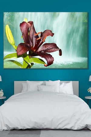 Kanyon Manzarasında Kırmızı Zambak Art Kanvas Tablo 2221836