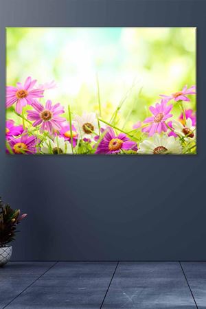 Çimenleri Süsleyen Mor Çiçekler Art Kanvas Tablo 2221893