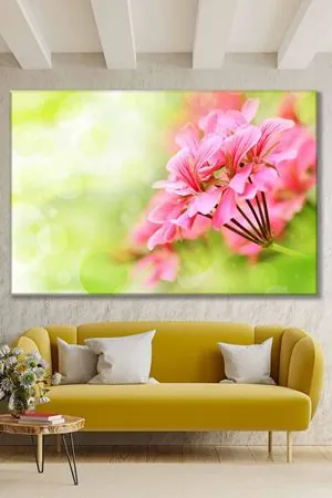Doğada Pembe Çiçekler Art Kanvas Tablo 2221999