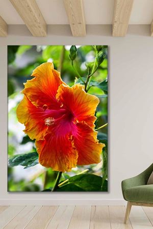 Turuncu Zambak Çiçeği Art Kanvas Tablo 2221873