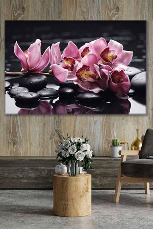 Suyun Üstünde Duran Pembe Çiçekler Art Kanvas Tablo 2221909