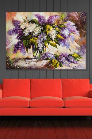 Vazoda Sümbüller Art Kanvas Tablo 2221957