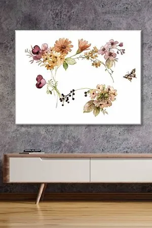 Zambak Çiçeklerinin Buluşması Art Kanvas Tablo 2221902