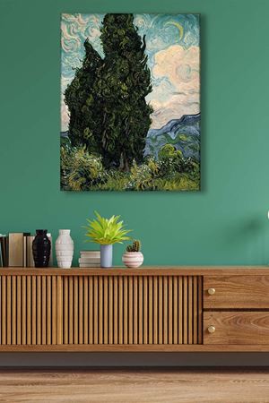 Vincent van Gogh - Cypresses - 106032 -  Dekoratif Duvar Kanvas Tablo