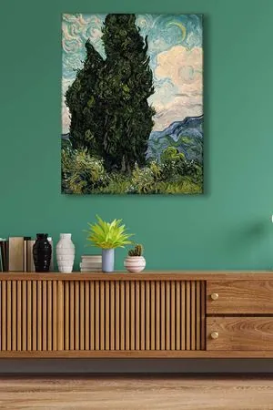 Vincent van Gogh - Cypresses - 106032 -  Dekoratif Duvar Kanvas Tablo